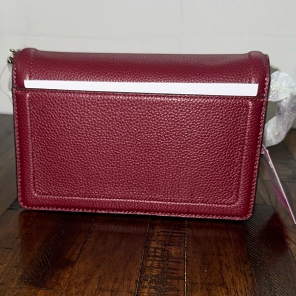 Kate Spade Deep Red bag Leather Crossbody Bag sm Knott details perfect fall NWT - Picture 5 of 15